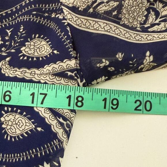 Sheryl Crow Paisley Print V-Neck Maxi Dress Size S Pom-Poms Hippie Boho Gypsy - Picture 10 of 13